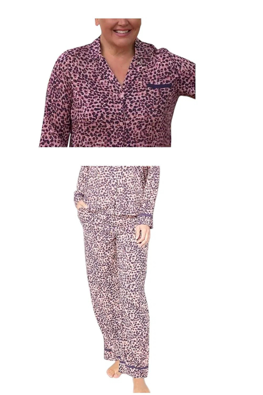 Sunday Brunch Women's Chally Notch Collar Pajama Set Animal Dot - Regular